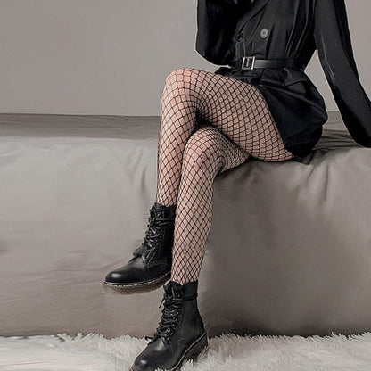 Black Hollow Out Fishnet Stockings