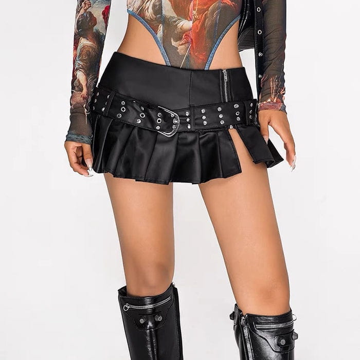 Black Leather Micro Skirt