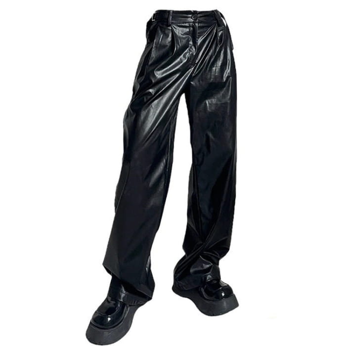 Black Leather Pants - Jeans