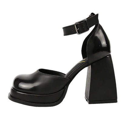 Black Lolita Platform Heels - EU34 (US4.0) / Shoes