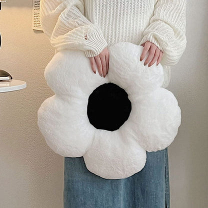 Black White Flower Pillow - S