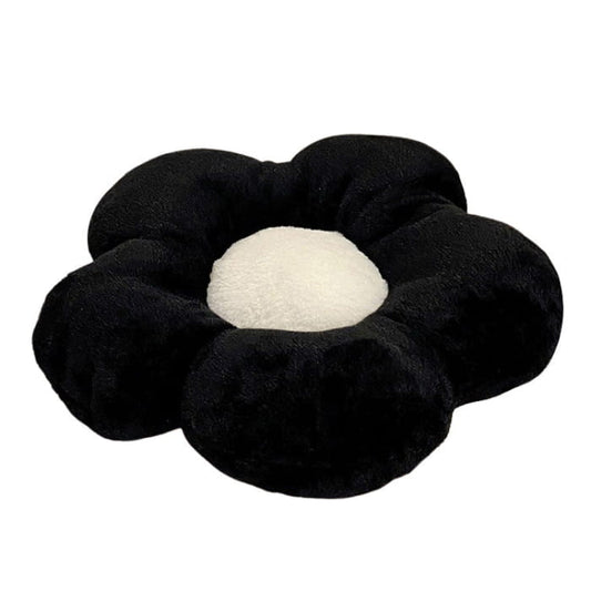 Black White Flower Pillow - S