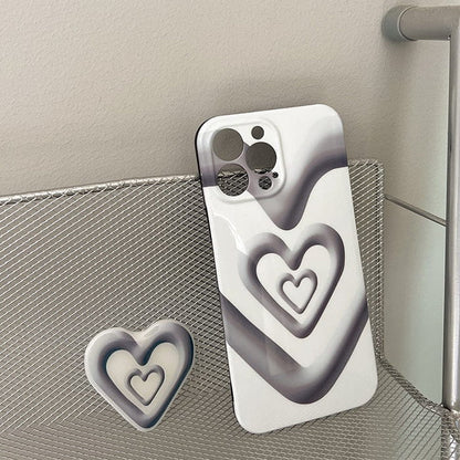 Black with White Heart iPhone Case - IPhone