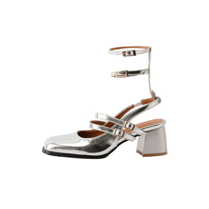 Block Heel Plain Sandals