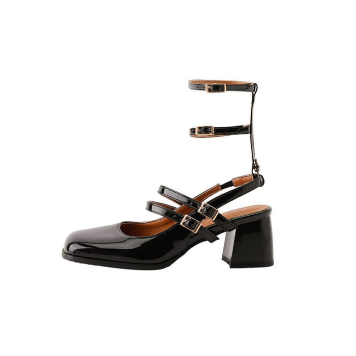 Block Heel Plain Sandals