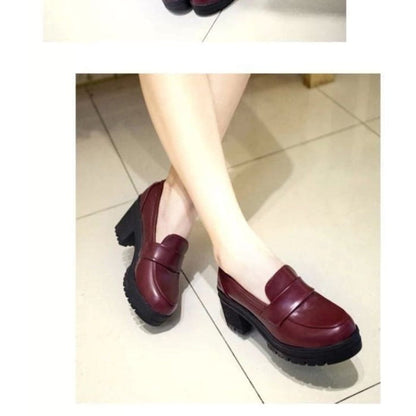 Block-Heel Platform Loafers