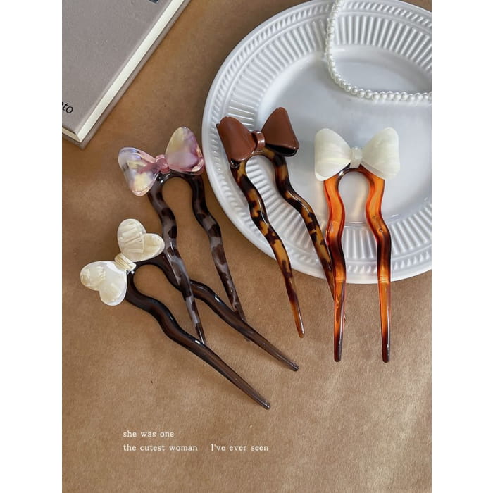 Bow Acetate Hair Stick