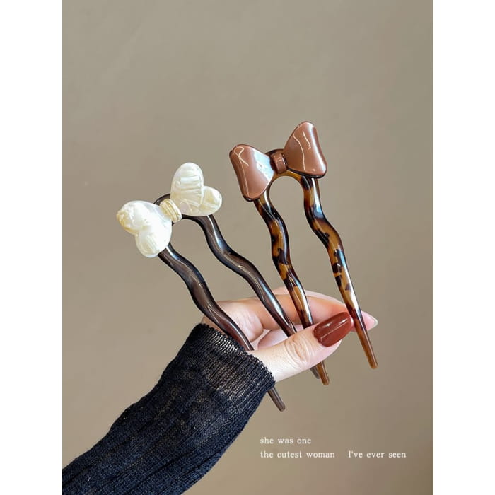 Bow Acetate Hair Stick