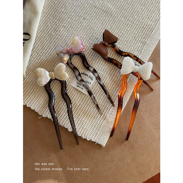 Bow Acetate Hair Stick