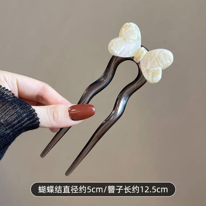 Bow Acetate Hair Stick - Almond / One Size