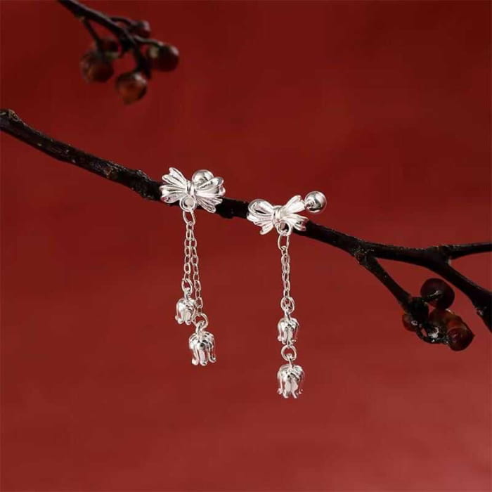 Bow Alloy Dangle Earring