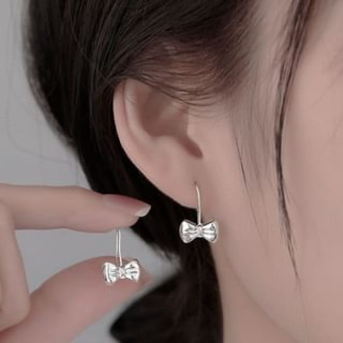 Bow Alloy Drop Earring