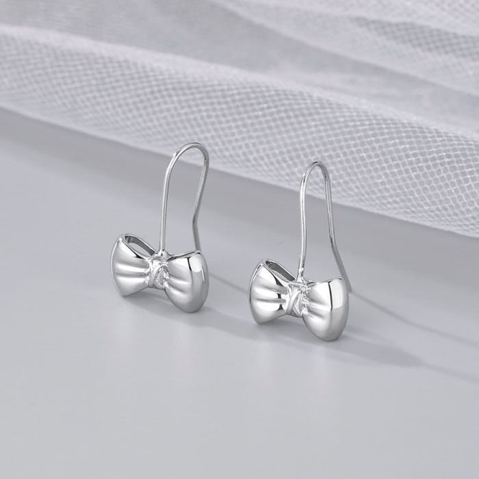 Bow Alloy Drop Earring