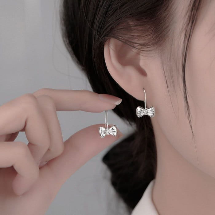 Bow Alloy Drop Earring