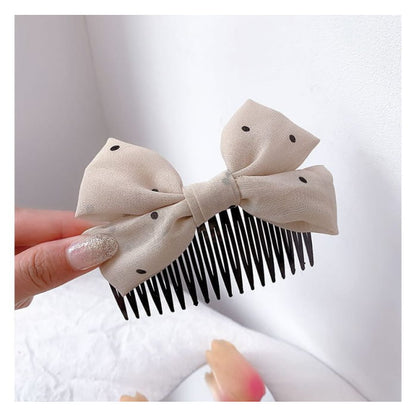 Bow Fabric Hair Comb