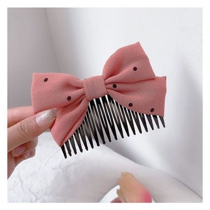 Bow Fabric Hair Comb