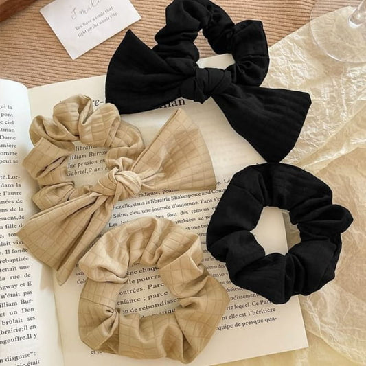 Bow Fabric Scrunchie / Plain