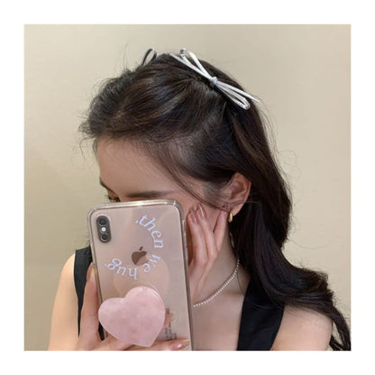 Bow Faux Leather Hair Clip