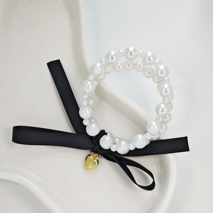 Bow Faux Pearl Bracelet - jewelry