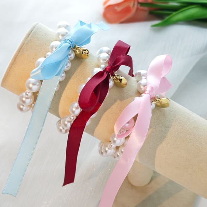 Bow Faux Pearl Bracelet - jewelry