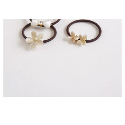 Bow / Flower Faux Cat Eye Stone Hair Tie