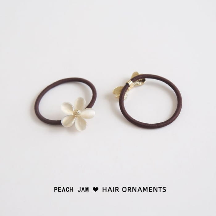 Bow / Flower Faux Cat Eye Stone Hair Tie