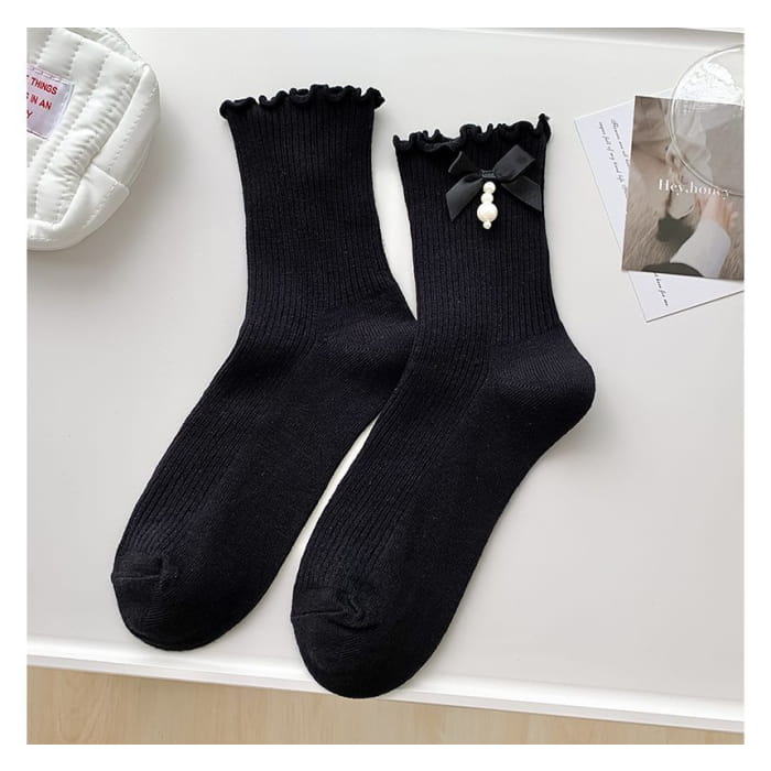 Bow Frill Short Socks