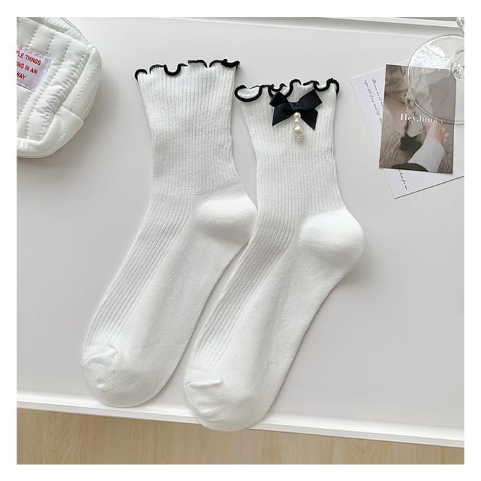 Bow Frill Short Socks