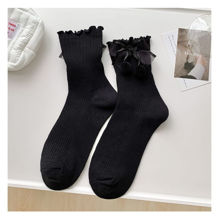 Bow Frill Short Socks