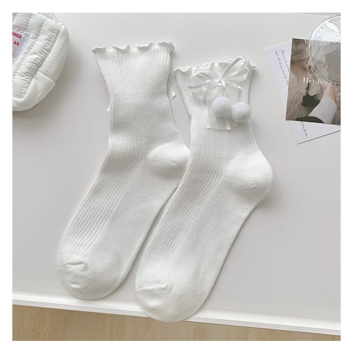 Bow Frill Short Socks