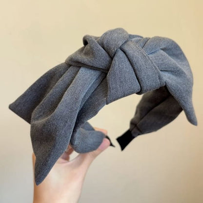 Bow Hair Clip / Headband - -Gray / One Size