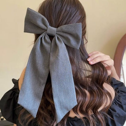 Bow Hair Clip / Headband - Gray / One Size