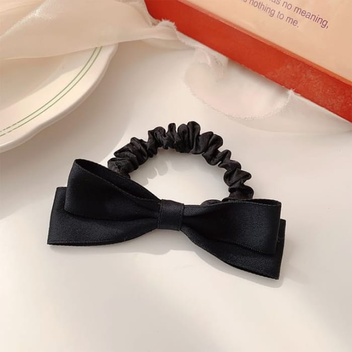 Bow Hair Tie / Clip - Black / One Size