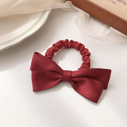 Bow Hair Tie / Clip - Wine Red / One Size