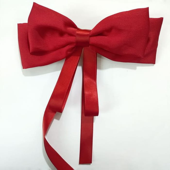 Bow Hair Tie / Clip - Wine Red / One Size