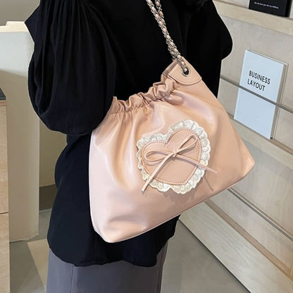 Bow Heart Chain Shoulder Bag