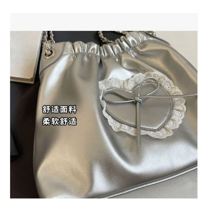 Bow Heart Chain Shoulder Bag