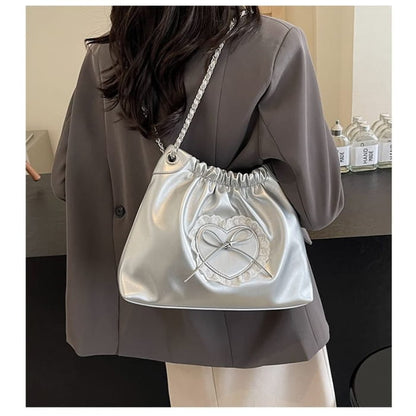 Bow Heart Chain Shoulder Bag