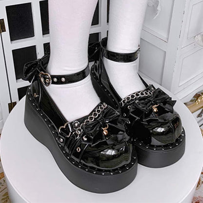 Bow Knot Chain Lolita Mary Janes Shoes