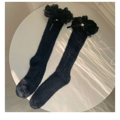 Bow Lace Trim Socks