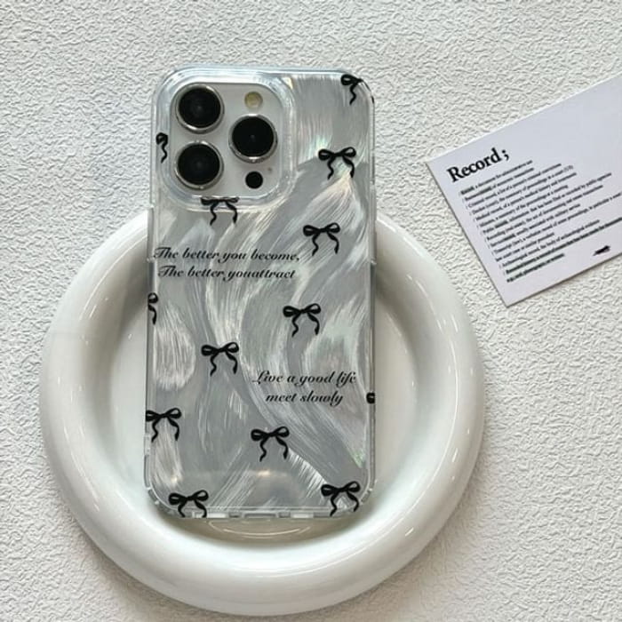 Bow Lettering Phone Case - iPhone 15 Pro Max / Plus / 14