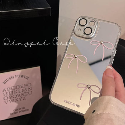 Bow Mirrored Phone Case - iPhone 15 Pro Max / Plus / 14