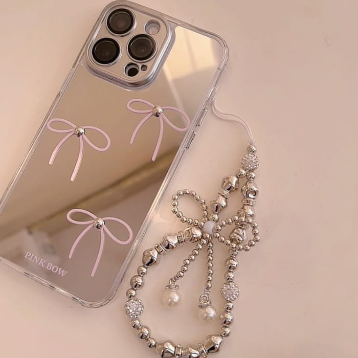 Bow Mirrored Phone Case - iPhone 15 Pro Max / Plus / 14