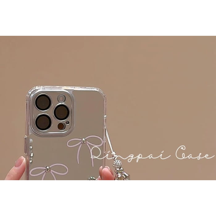 Bow Mirrored Phone Case - iPhone 15 Pro Max / Plus / 14