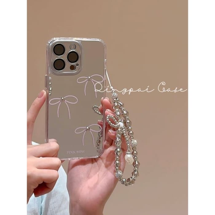 Bow Mirrored Phone Case - iPhone 15 Pro Max / Plus / 14