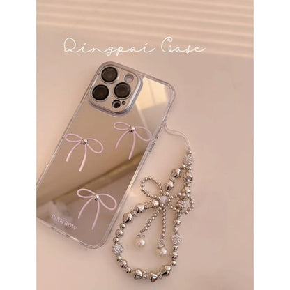 Bow Mirrored Phone Case - iPhone 15 Pro Max / Plus / 14