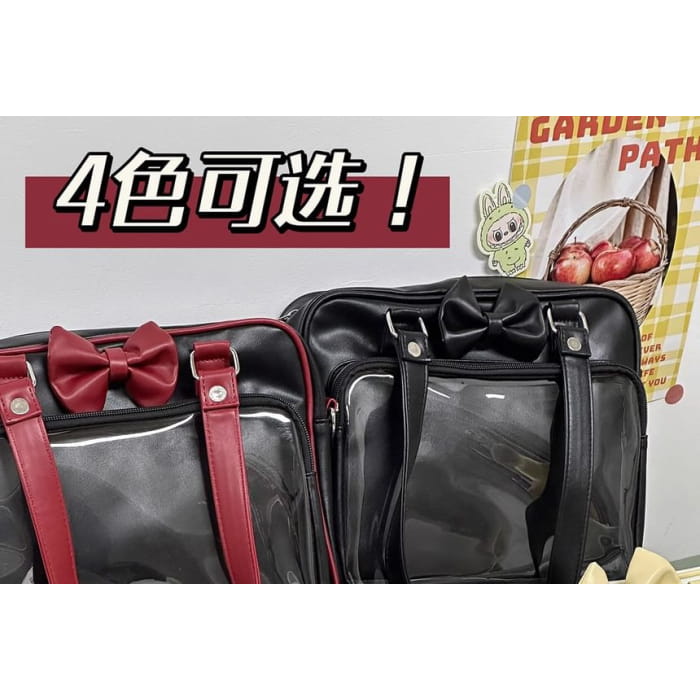 Bow PVC Panel Tote Bag / Charm / Set