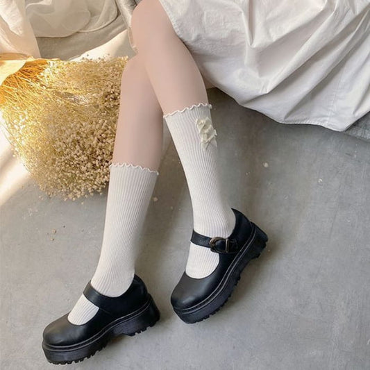 Bow Ruffle Trim Socks Egirldoll