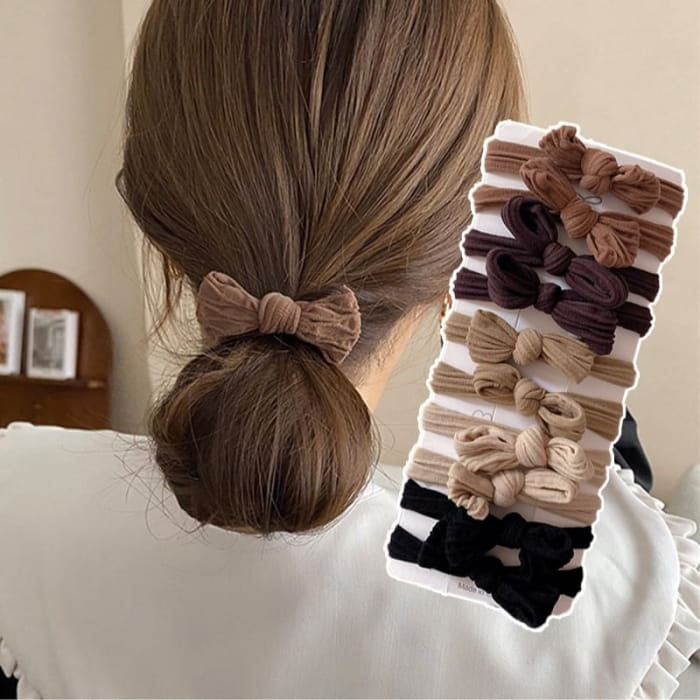 Bowknot Hair Tie Set - Fashion Accessories