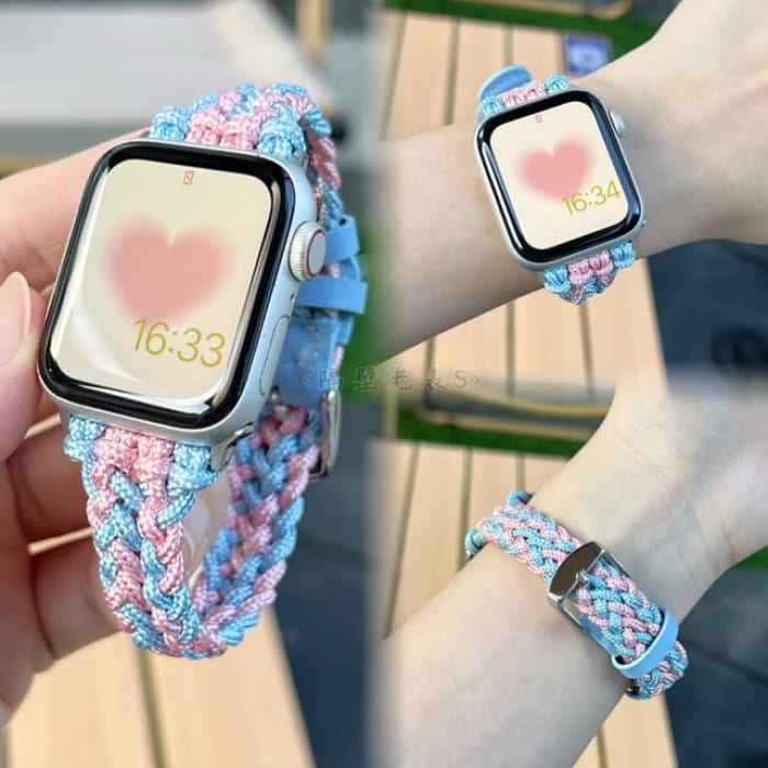 Braided Cord Apple Watch Band - Blue & Pink / IWATCH 1 / 2